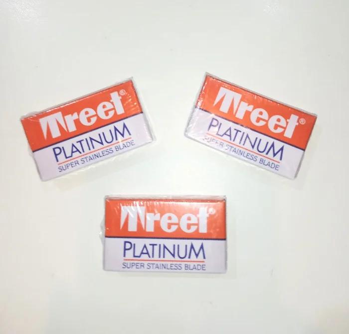 Treet 3 Cajas de 10 Hojillas Enteras C/u, Filos para Navajas de Barbería