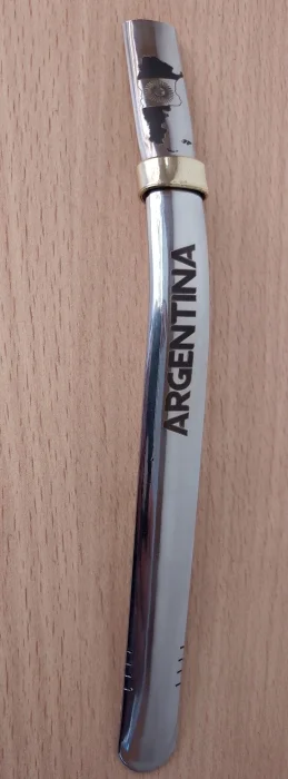 Bombilla Argentina Acero Inoxidable Chata 17cm