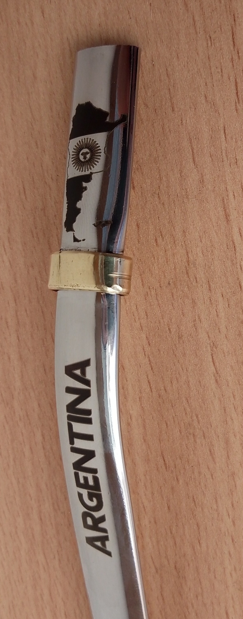 Bombilla Argentina Acero Inoxidable Chata 17cm - Imagen 2