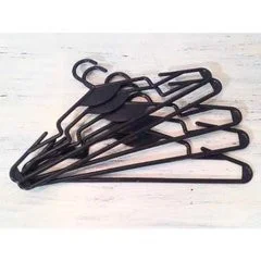 Perchas Plastico Negro X 10