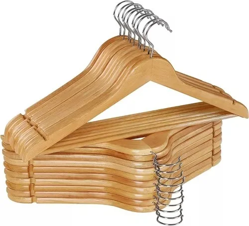 Percha de Madera Barnizada X 10