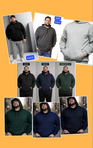 Buzos Canguro Frizado de Polo Talles Especiales