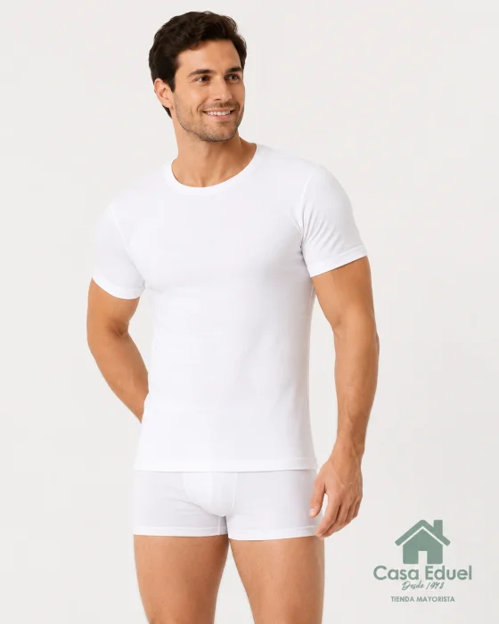 Camiseta Adulto Interlok Algodon  Manga Corta
