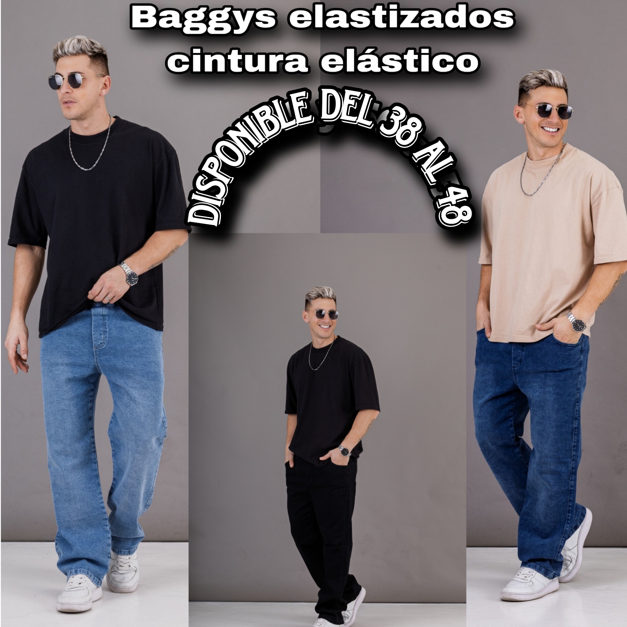Jeans Baggys Cintura Elástico Super Cómodos del 38 al 48 Ahora a Solo $ 20,000 - Imagen 1