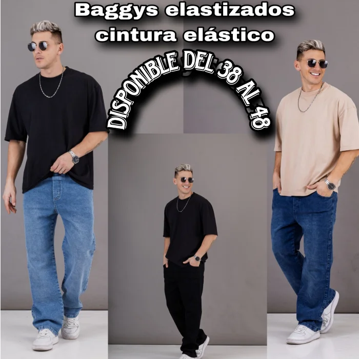 Jeans Baggys Cintura Elástico Super Cómodos del 38 al 48 Ahora a Solo $ 20,000