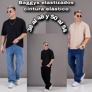 Jeans Baggys Cintura Elástico Super Cómodos hasta el Talle 50 al 54 Consulta X Curva