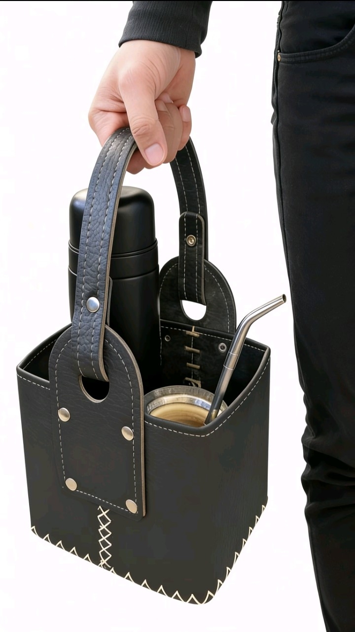 Canasta Matera Bolso Matero Eco Cuero - Imagen 3