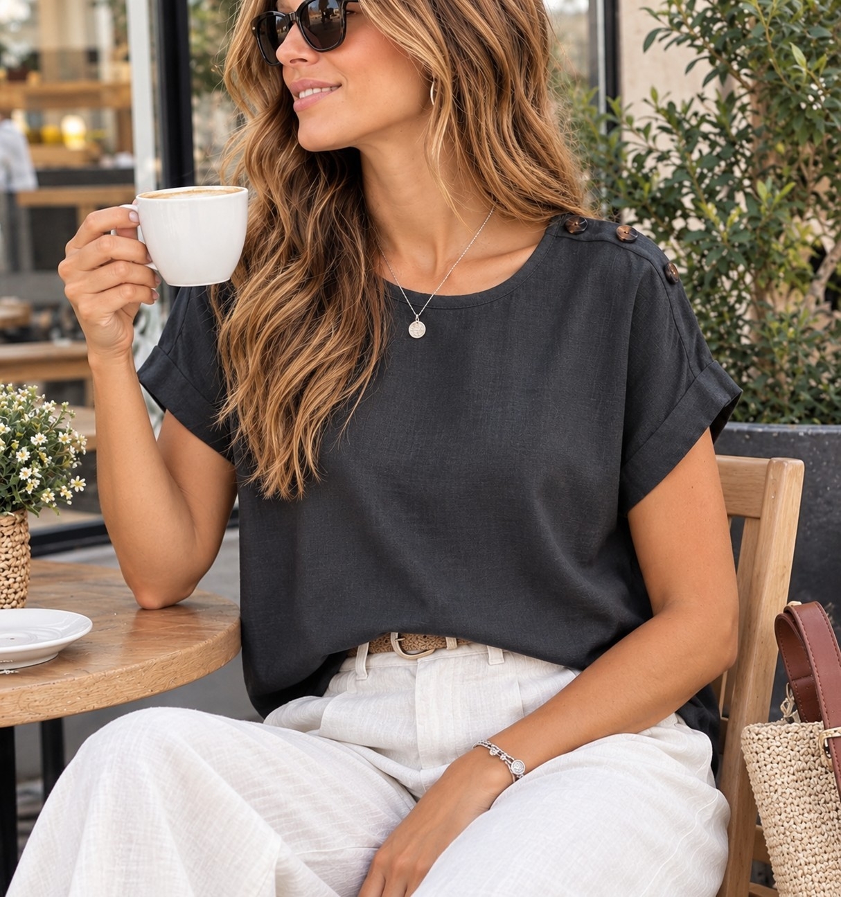 Blusas de Lino Expandex Talles  de 2 al 6 - Imagen 2