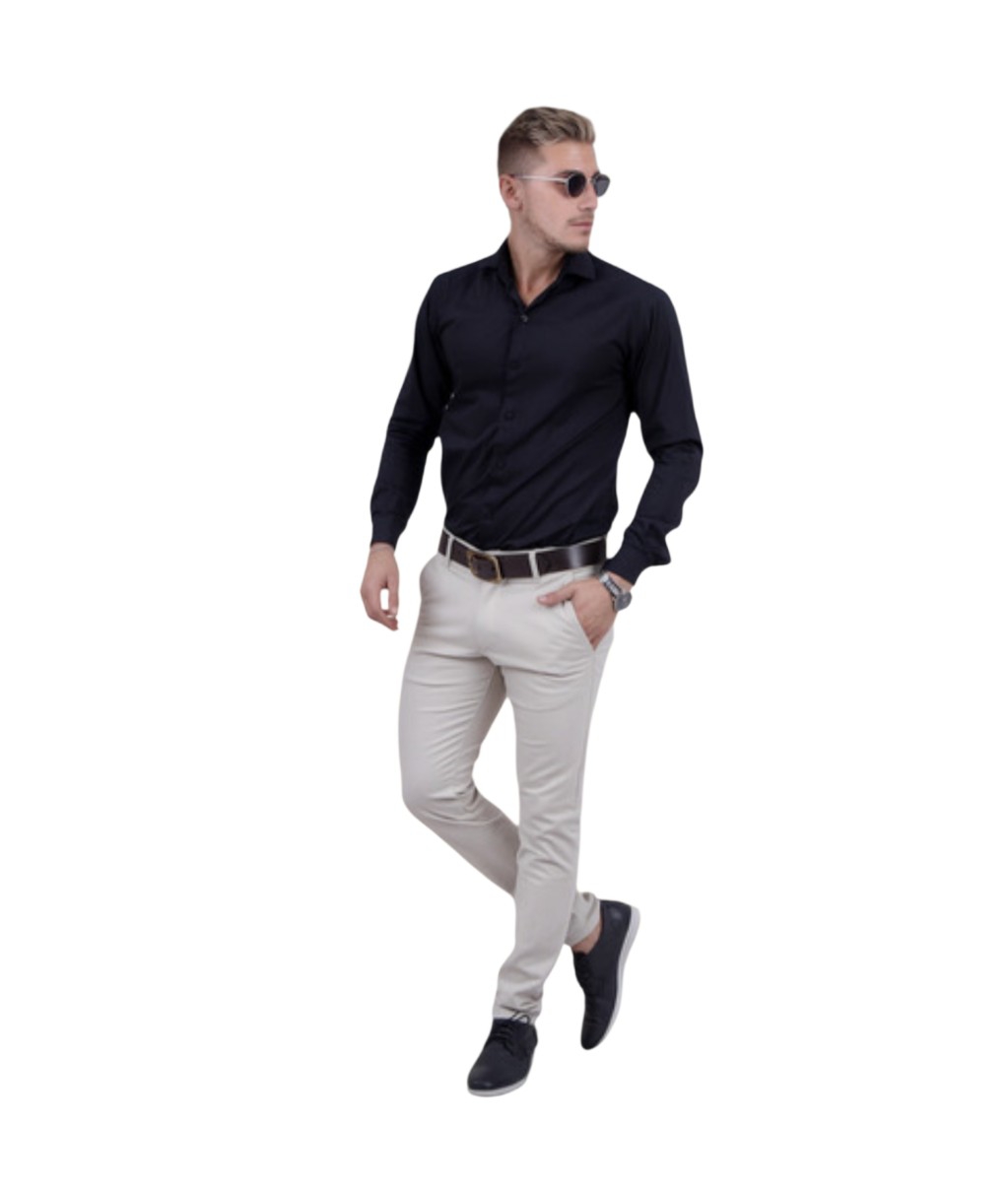 Pantalones Corte Chino de Gabardina - Imagen 2