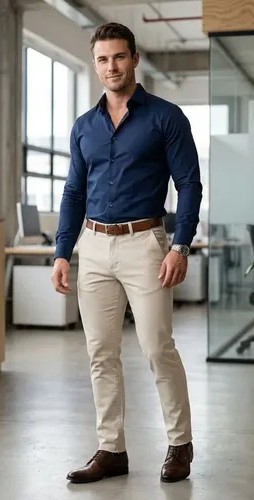 Pantalones Corte Chino de Gabardina - Imagen 3