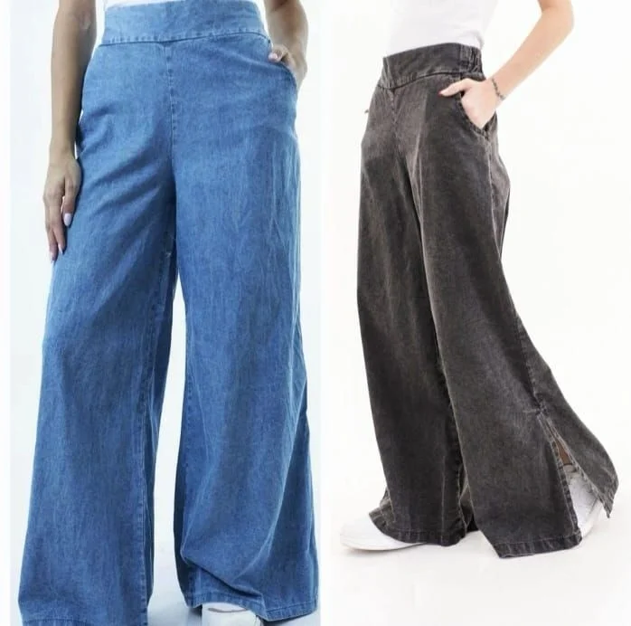 Maxi Palazo de Jeans con Tajo