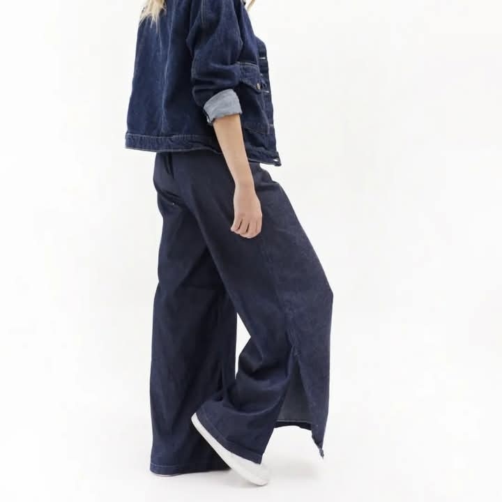 Maxi Palazo de Jeans con Tajo - Imagen 3