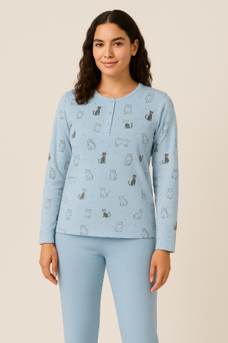 Pijama Señora Interlock Puro Algodón - Miniatura 8