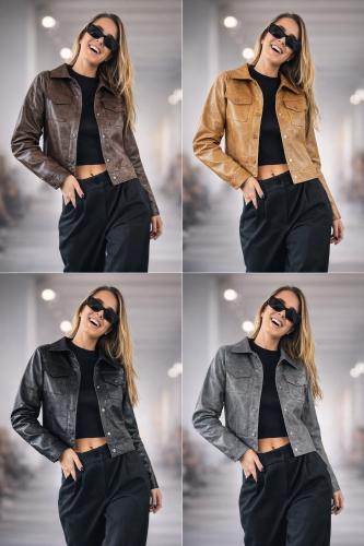 Chaqueta de Cuerina Vintage - Miniatura 2