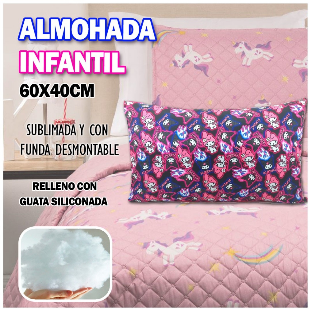 Almohada Infantil 60x40cm Funda Desmontable Más Relleno - Imagen 3