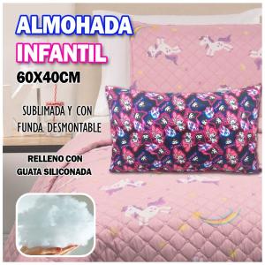Almohada Infantil 60x40cm Funda Desmontable Más Relleno - Miniatura 3
