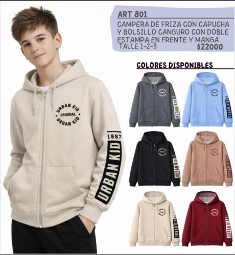 Lunia Teen - Campera Friza con Estampa en Manga y Frente - Miniatura 1