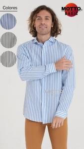 Camisa Rayada Clásica Hombre - Miniatura 2