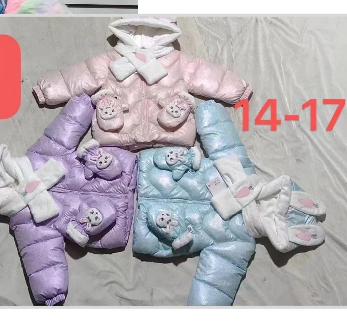Campera Importada Niña Mitones Manopla Bufanda Capucha Nena Piel
