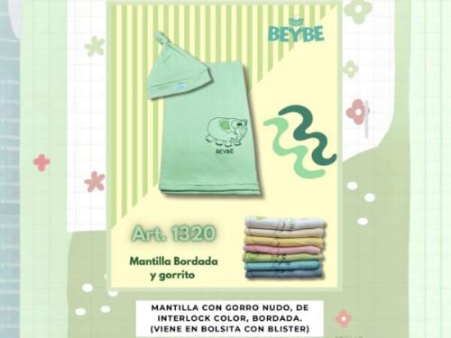 Manta Bordada de Interlock con Gorro (1320)