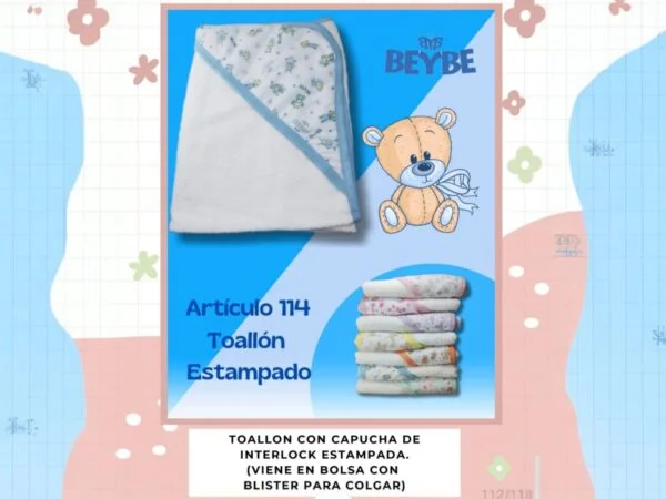 Toallon Beybe Estampado Art.114 Surtido de Colores Oferta