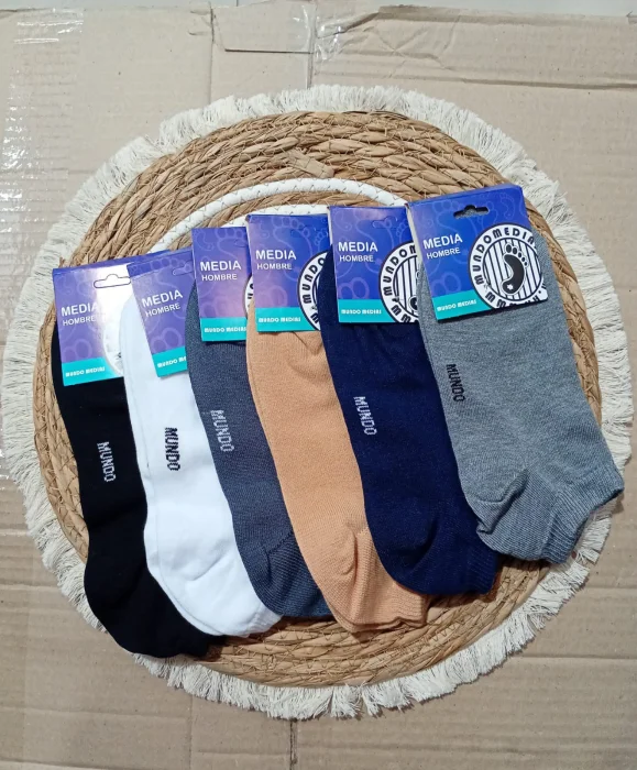 Soquete de Hombre Lisos Colores Mundo