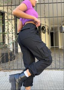 Pantalón Baggy Cargo de Bengalina Importado - Miniatura 3