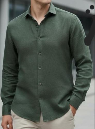 Camisa Lino Cuello Mao - Miniatura 5