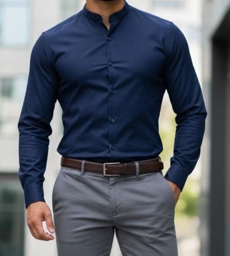 Camisa Cuello Mao Poplin - Miniatura 4
