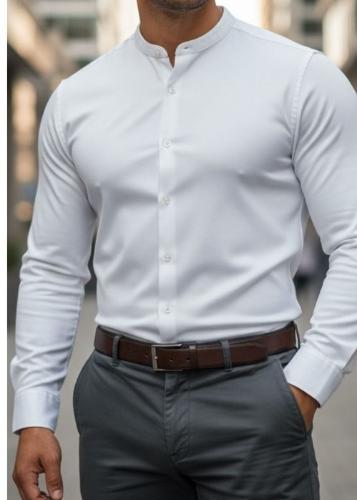 Camisa Cuello Mao Poplin - Miniatura 5