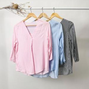 Blusa Rayon Poplin Rayado