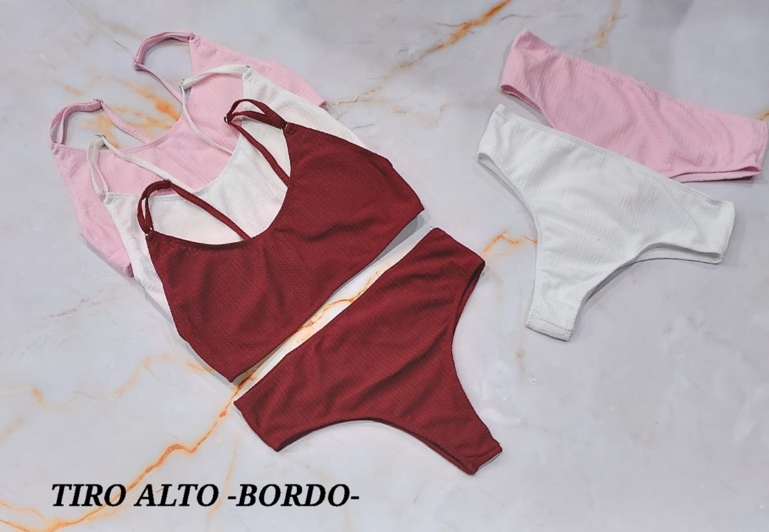 Bikinis Tiro Alto Bordó - Imagen 2