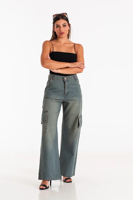 1290.4 Wide Leg Cargo Matizado