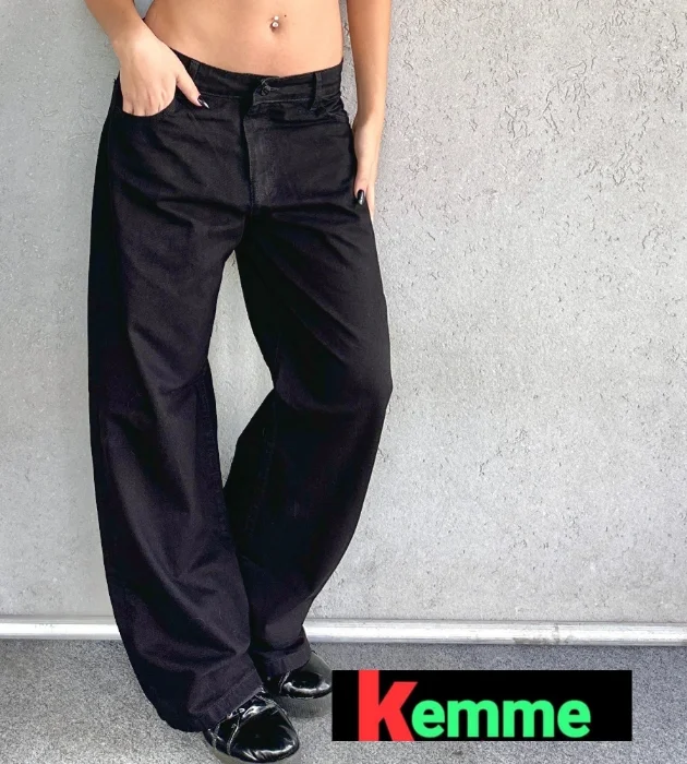 Wide Leg Negro Elastizado
