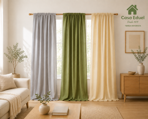 Cortinas Gasa Algodón Premium 2 Paños 1.45x2.10 Mts