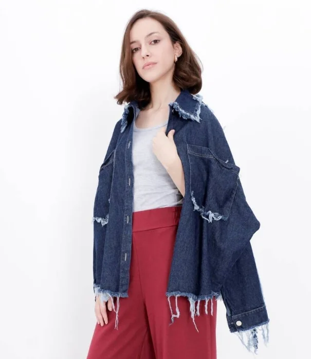 Maxicampera de Jeans Deflecada