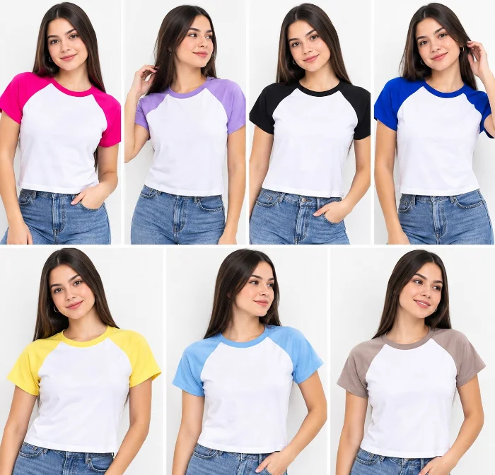 " Remera  Bicolor " Algodón con Lycra