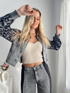 Campera Jeans con Tejido