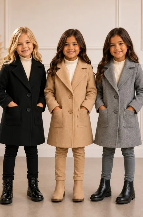 Saco Paño Liso y Moline Niñas