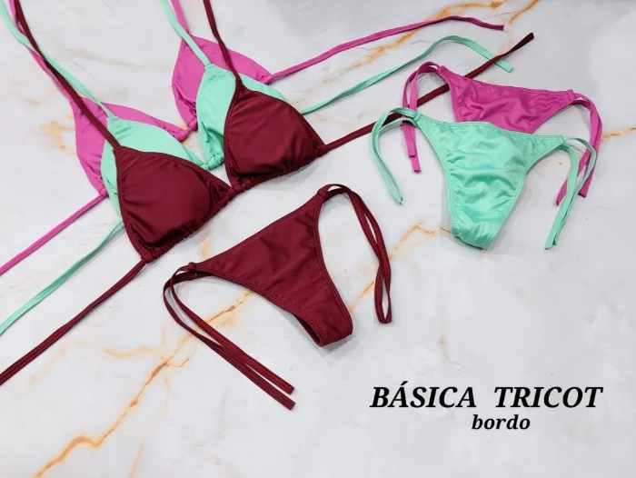 Bikinis Básicas Tricot Bordó