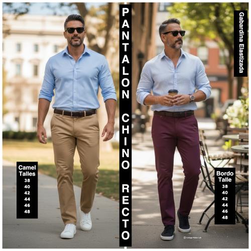 Pantalon Chino  Recto   de Gavardina Elastizada
