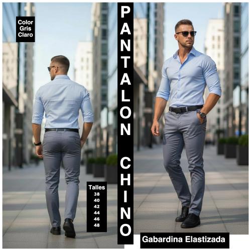 Pantalon Chino  Semi Chupin   de Gavardina Elastizada - Miniatura 3