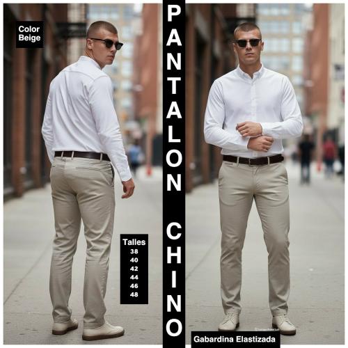Pantalon Chino  Semi Chupin   de Gavardina Elastizada - Miniatura 1