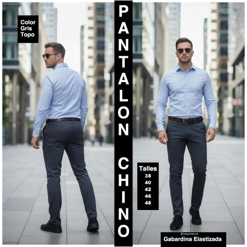 Pantalon Chino  Semi Chupin   de Gavardina Elastizada - Miniatura 5