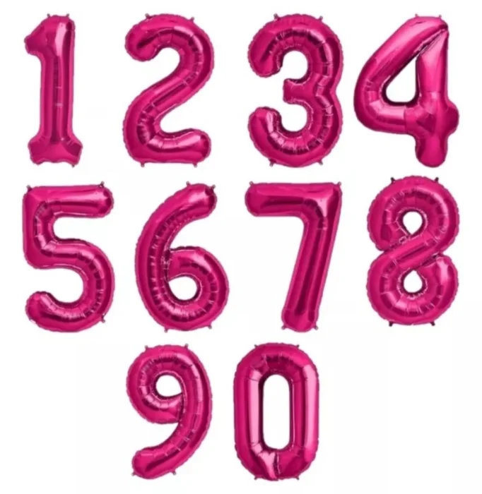 Globos Números Fuccia Mediano