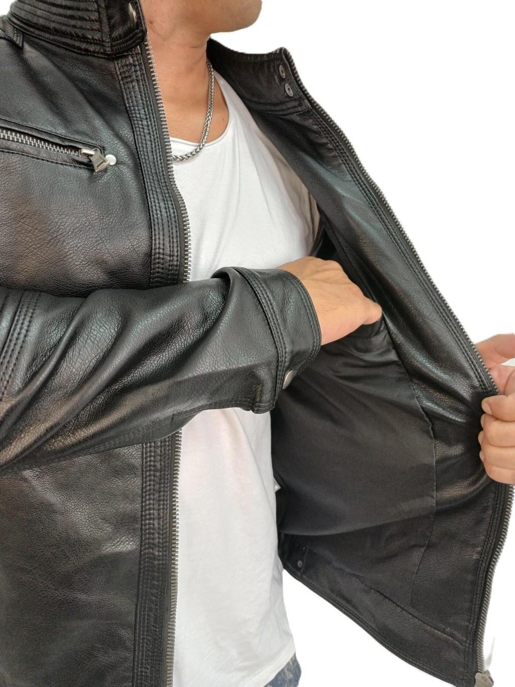 Campera Símil Cuero Hombre - Imagen 5