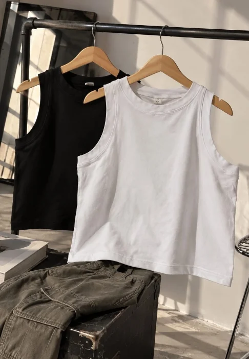 Musculosa Basica Algodon con Lycra