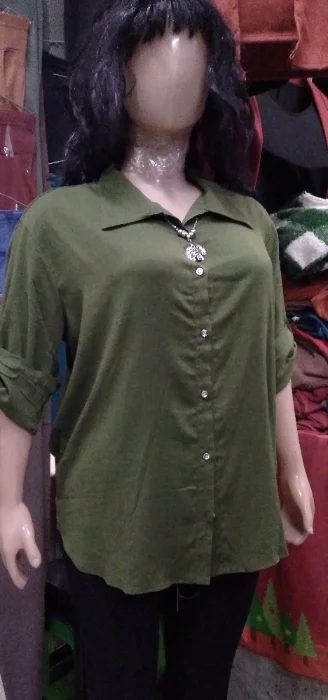Camisa Lino Manga 3/4 Talles Especiales