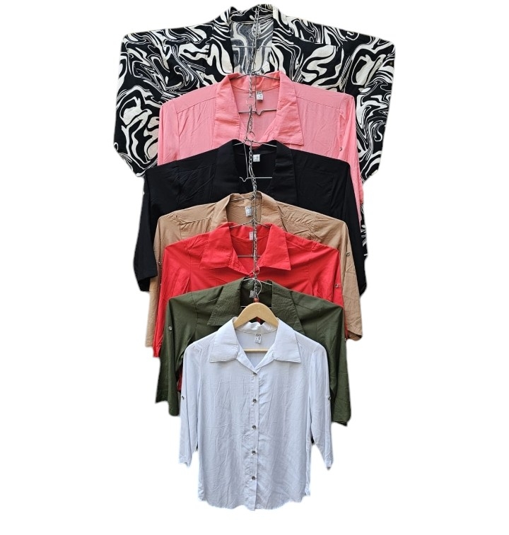 Camisa Fibrana Manga 3/4  Talles Especiales - Imagen 4