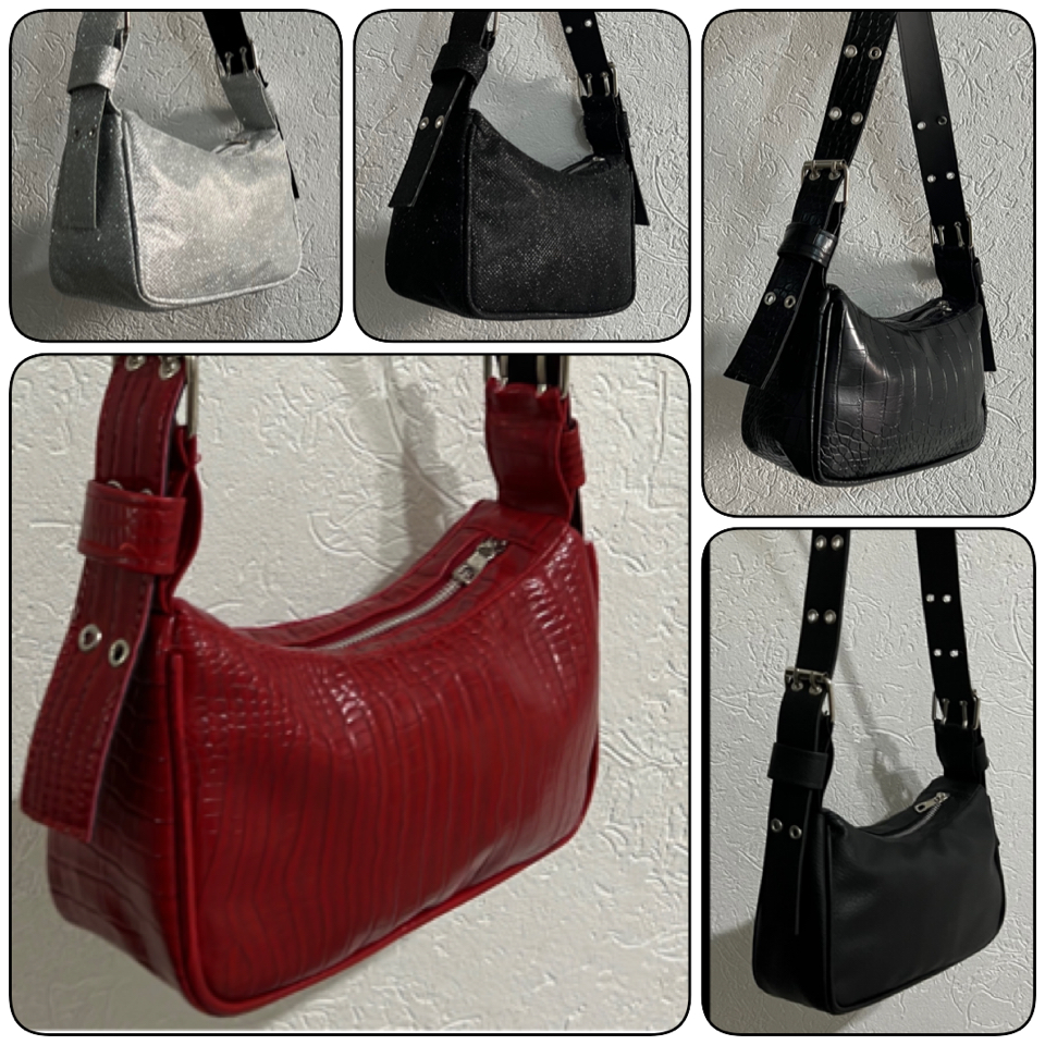 Cartera Mini Bags Baguette Crocco Charol Negro - IMG_9566.jpeg